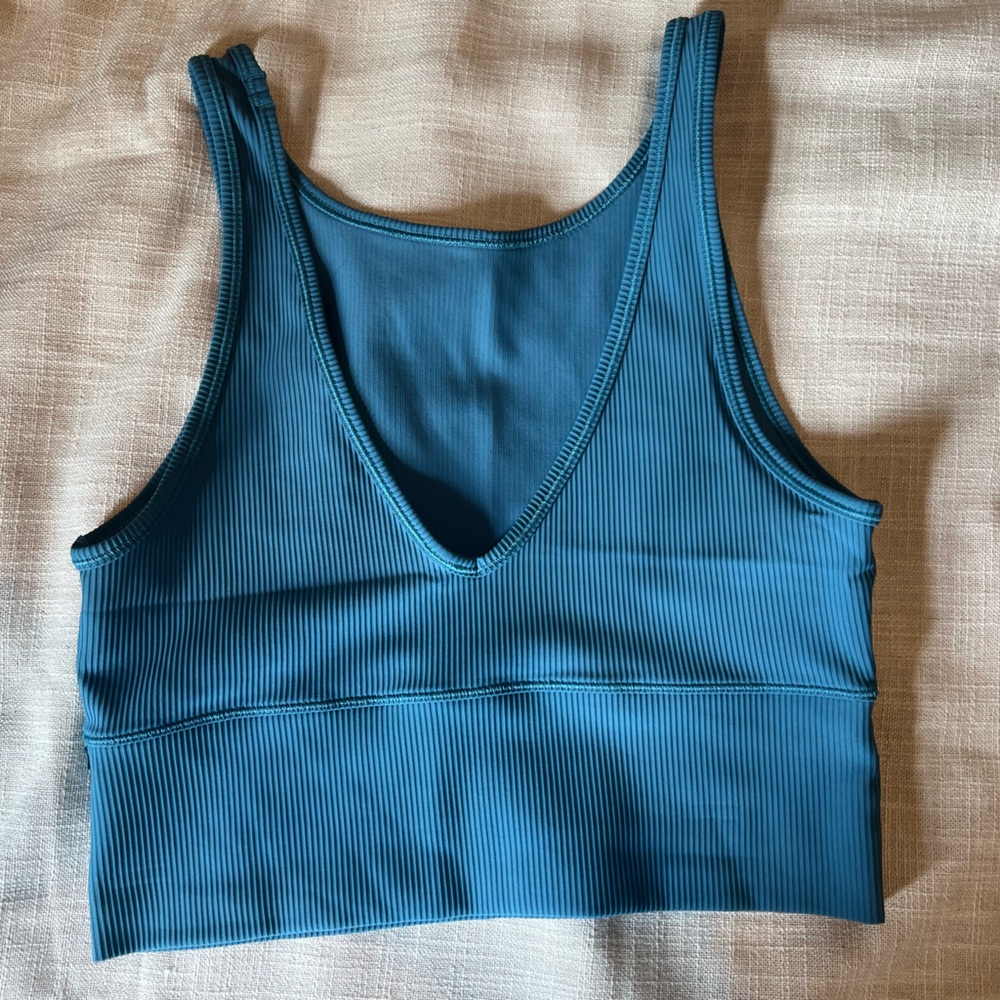 Teal Ribbed Tank Top - Picture 2 of 2
